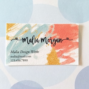 Printed Business Cards, Custom Business Cards, Watercolor Card - Set of 50