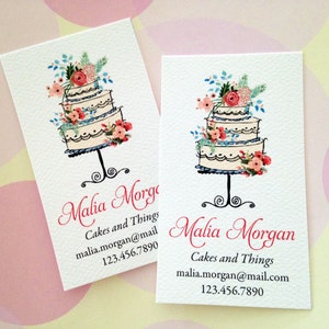 Personalized Business Cards, Custom Business Cards, Bakery Business Card, Set of 50
