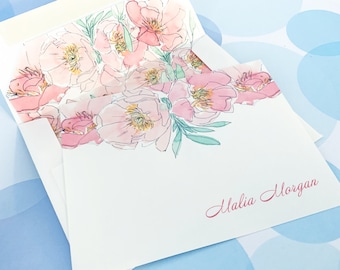 Personalized Stationery Set Custom Note Cards Flat Note - Etsy