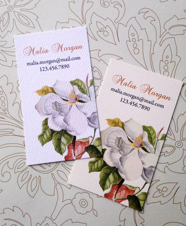 Custom Business Cards, Printed Business Cards, Magnolia, Set of 50 image 3