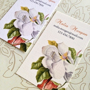 Custom Business Cards, Printed Business Cards, Magnolia, Set of 50 image 1