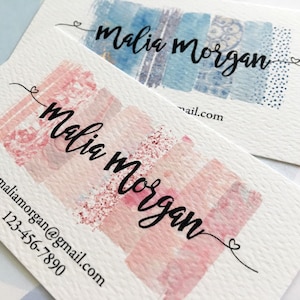 Printed Business Cards, Custom Business Cards, Watercolor Card - Set of 50