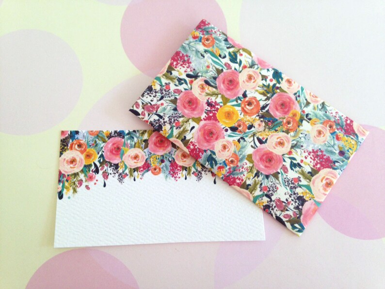Floral Gift Enclosure Card Mini Cards and Envelopes Set of Etsy