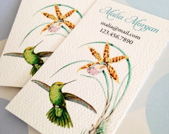 Personalized Hummingbird Business Cards - Set of 50