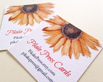 Personalized Business Cards, Calling Cards, Sunflower Cards, Set of 48