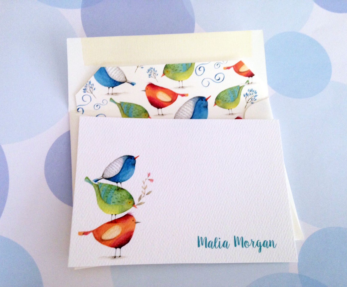 Personalized Stationery Set, Custom Note Cards, Flat Note Cards, Set of ...