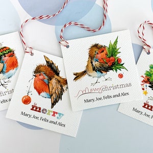 Personalized Christmas Gift Tags, Holiday Tags, Christmas Tags, Set of 20