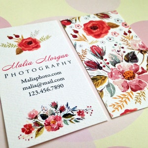 Personalized Floral Business Cards, Calling Cards - Set of 50