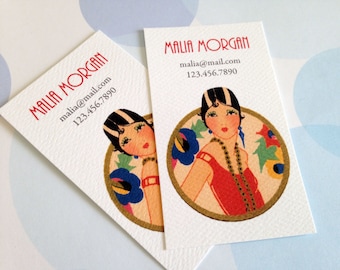Art Deco Business Cards, Custom Business Cards - Set of  50