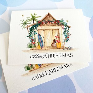 Tropical Christmas Card, Holiday Cards, Christmas Card, Hawaii, Mele Kalikimaka image 1