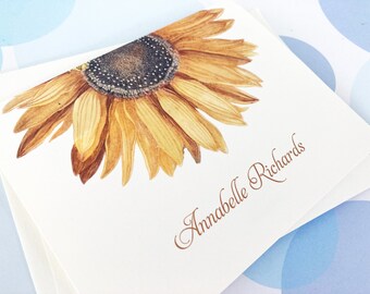 Greeting Cards, Sunflower Card, Note Cards, Stationery, Card Set, Personalized Card