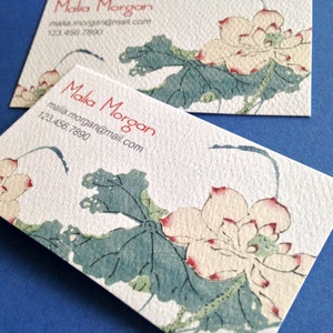 Business Card, Custom Business Card, Lotus Flower - Set of 50