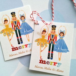 Etsy's Pick, Personalized Christmas Gift Tags, Holiday Tags, Christmas Tags, Nutcracker, Set of 18