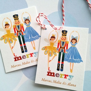 Etsy&#39;s Pick, Personalized Christmas Gift Tags, Holiday Tags, Christmas Tags, Nutcracker, Set of 18