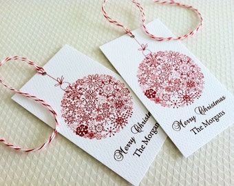 Christmas Gift Tags Personalized, Custom Christmas Tags, Holiday Tags, Set of 20