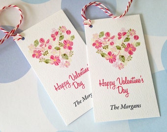 Personalized Valentine's Tags, Gift Tags, Set of 20