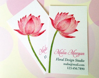 Personalized Business Card, Custom Business Card, Lotus Card, Set of 50