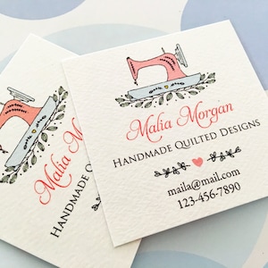 Custom Sewing Business Cards: Felt Texture, Set of 48