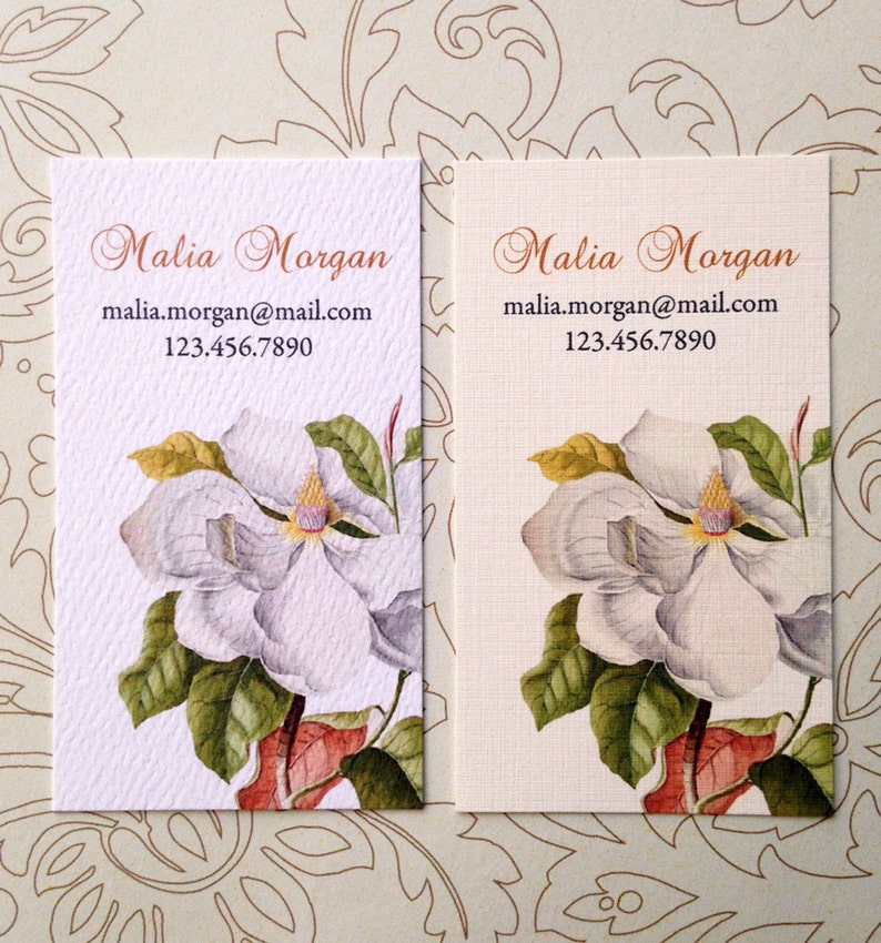 Custom Business Cards, Printed Business Cards, Magnolia, Set of 50 image 2