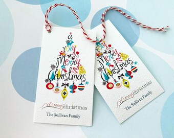 Christmas Gift Tags Personalized, Holiday Tags, Gift Tags, Set of 20