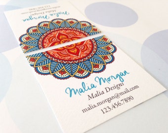 Mandala Business Cards, Custom Business Cards, Set of 48