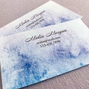 Printed Business Cards, Watercolor Business Card, Custom Business Card - Set of 50