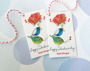 Personalized Valentine's Tags, Gift Tags, Love Tags, Set of 20