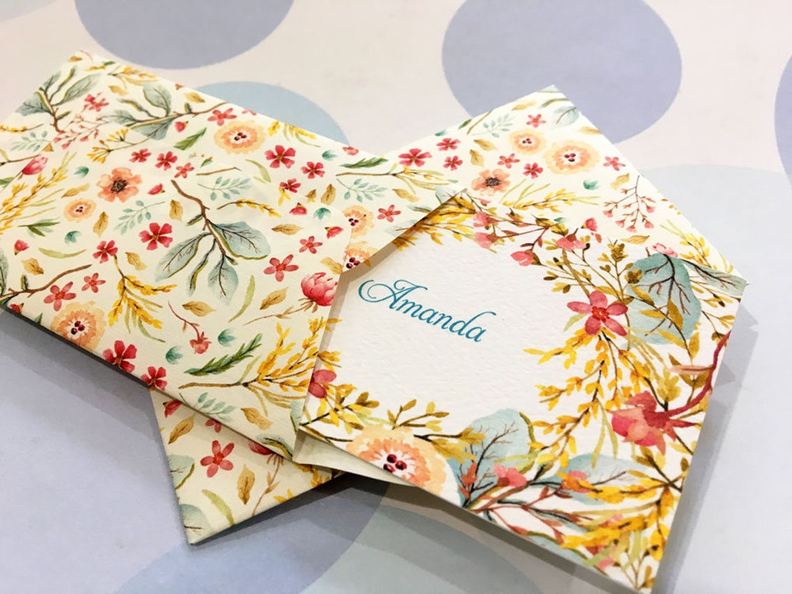 Personalized Gift Enclosure Cards Mini Cards Gift Cards Set Etsy