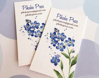 Business Cards Printed, Custom Business Cards, Forget me not, Set of 50