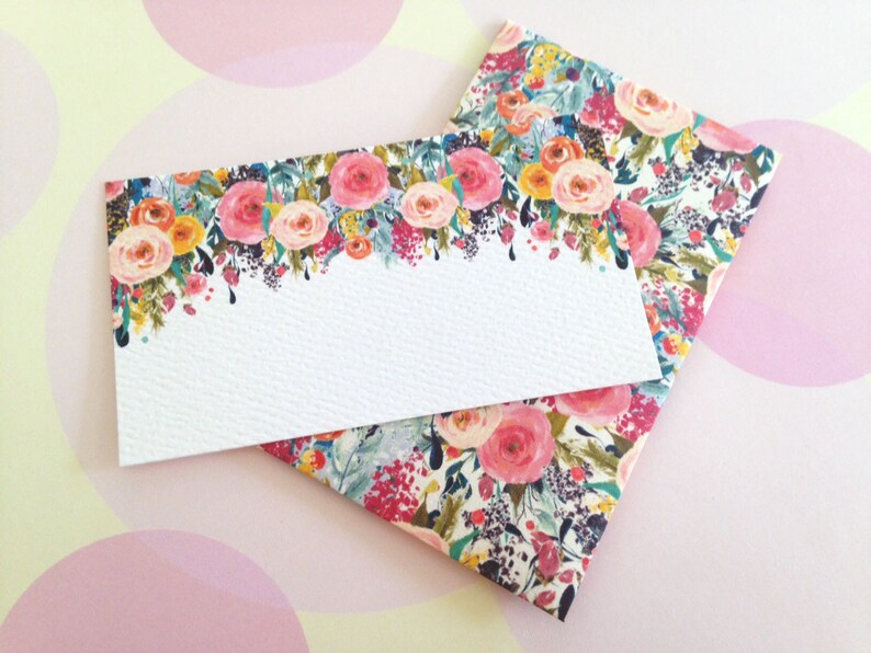 Floral Gift Enclosure Card Mini Cards and Envelopes Set of Etsy