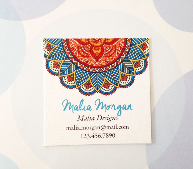 Mandala Business Cards, Custom Business Cards, Set of 48 image 3