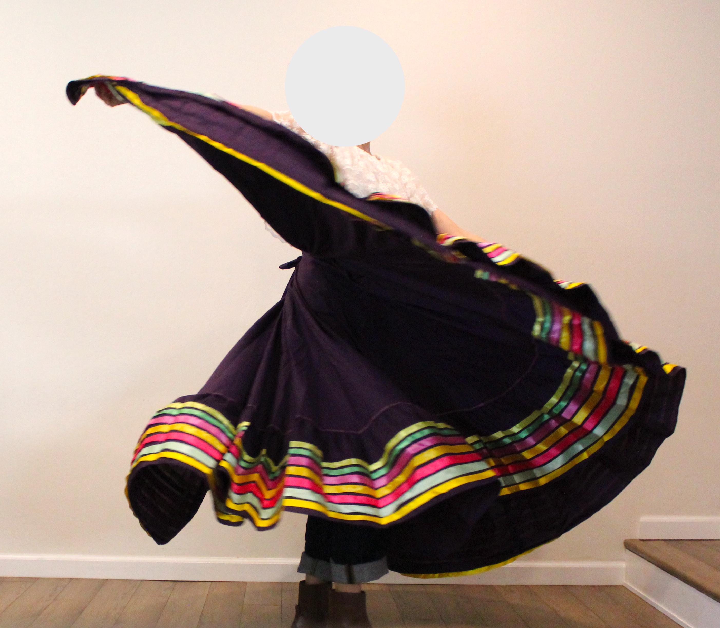 Falda De Ballet Folklorico De Doble Vuelo