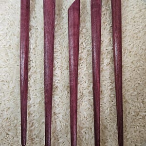 Purpleheart Wood Hair Stick – Handmade Angled Top Hair Pin for Buns & Updos | Natural Purple Wooden Hairstick for Long Hair