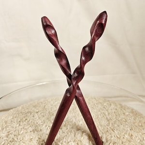 Purpleheart Wooden Hair Stick, Spiral Twisted Hair Pin for Stylish Buns and Updos, Handmade Natural Hair Accessory Gift