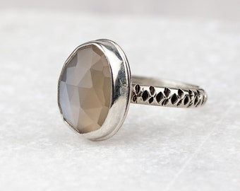 Geometric 'Eis' Moonstone Ring | US 9.5