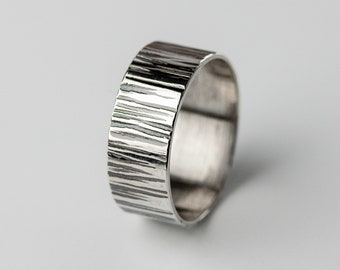 Waterfall Ring | Sterling silver wide band stacker ring | MADE TO ORDER