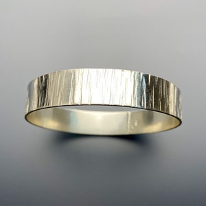 Waterfall Wide sterling silver bangle bracelet Thick handmade solid silver bangle Choose your size MADE TO ORDER image 5