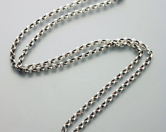 Rolo Chain | Oxidized 3.1 mm round rolo chain | Sterling Silver Rolo chain
