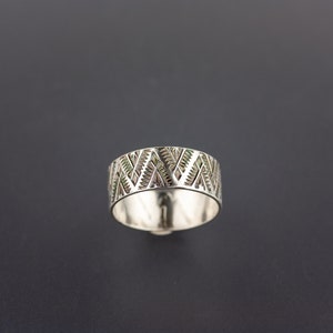 Sunrise in the Mountains Sterling Silver Native American style wide band ring Southwest design wide silver ring MADE TO ORDER image 5