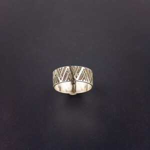 Sunrise in the Mountains Sterling Silver Native American style wide band ring Southwest design wide silver ring MADE TO ORDER image 4