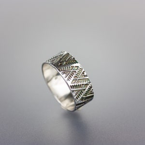 Sunrise in the Mountains Sterling Silver Native American style wide band ring Southwest design wide silver ring MADE TO ORDER image 6