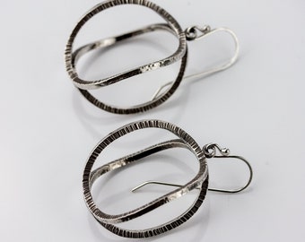 Atomic | 3D Sterling Silver Hoop Earrings