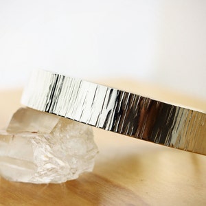 Waterfall Wide sterling silver bangle bracelet Thick handmade solid silver bangle Choose your size MADE TO ORDER image 6