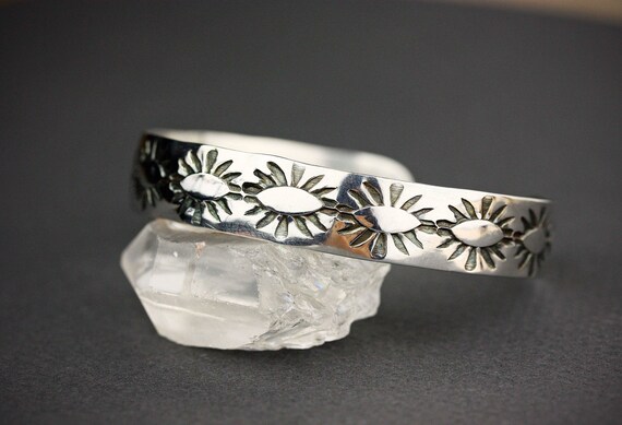 Stamped Silver Cuff Native American Stamped Silver Cuff Etsy