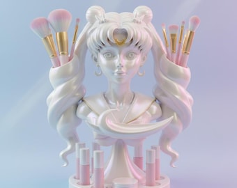 Porte-pinceau de maquillage Sailor Moon Magical Girl Buste, cadeau pour fan d'anime
