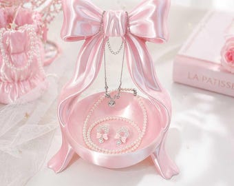 Coquette Jewelry Display Bow, 3D Printed Desktop Decoration
