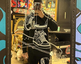 Espejo grabado a mano Vans Skating