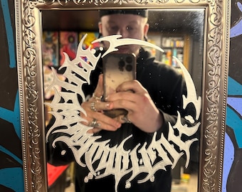 Espejo grabado a mano