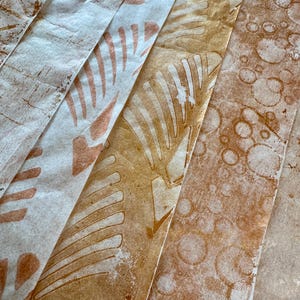 Translucent Collage Papers, Gold-Bronze-Copper & Jewel-Tone Hand-Printed Iridescent Sheets for Art, Journals, Scrapbooking and Mixed Media