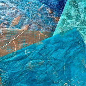 Collage Paper Sampler Pack, 5 Abstract Gel Plate Print Sheets, Decorative Art Papers for Journaling, Mixed Media & Collage, Free Shipping